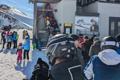 Drukte tijdens de wintersport