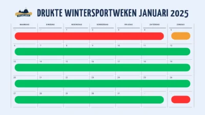 Schema drukte wintersportweken januari 2025