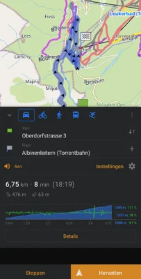 Navigatie naar skigebied via OsmAnd