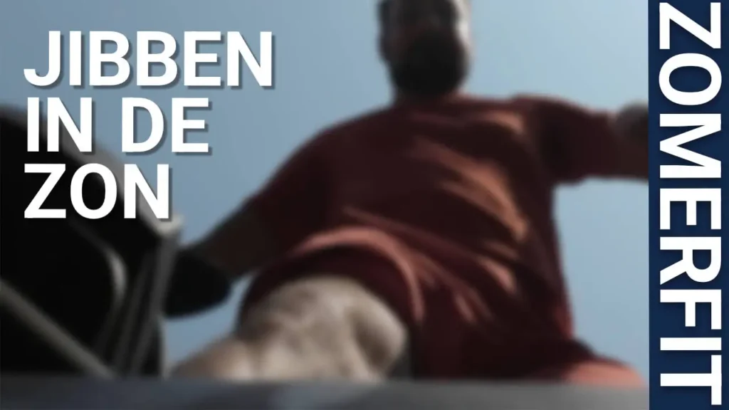 Met een snowboard jibben in de zon